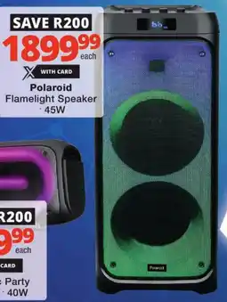 Checkers Polaroid Flamelight Speaker offer