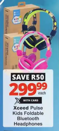 Checkers Xceed Pulse Kids Foldable Bluetooth Headphones offer