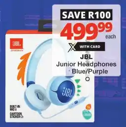 Checkers JBL Junior Headphones offer