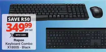 Checkers Rapoo Keyboard Combo X1800S offer