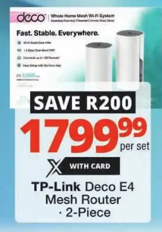 Checkers TP-Link Deco E4 Mesh Router offer