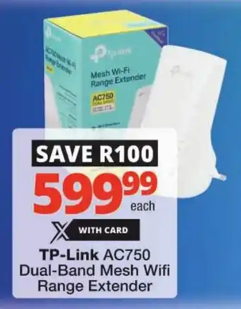 Checkers TP-Link AC750 Dual-Band Mesh Wifi Range Extender offer