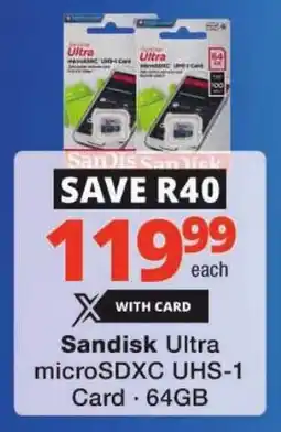 Checkers Sandisk Ultra microSDXC UHS-1 Card offer