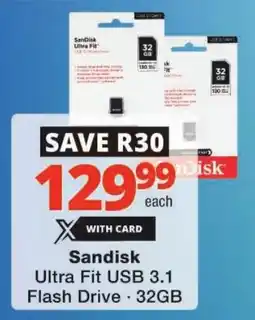 Checkers Sandisk Ultra Fit USB 3.1 Flash Drive offer