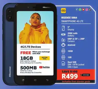 Checkers Hisense U964 Smartphone 4G LTE offer