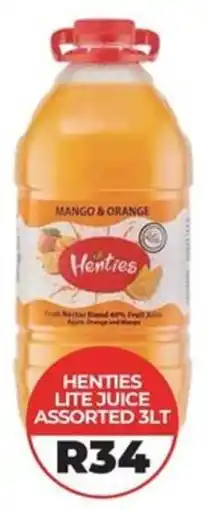 1UP Henties lite juice assorted offer