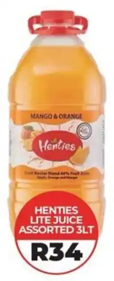 1UP Henties lite juice assorted offer