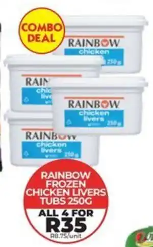 1UP Rainbow frozen chicken livers tubs offer