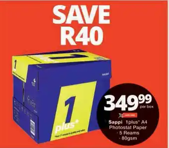 Checkers Hyper Sappi 1plus A4 Photostat Paper offer