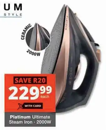 Checkers Hyper Platinum Ultimate Steam Iron offer