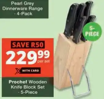 Checkers Hyper Prochef Wooden Knife Block Set offer