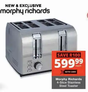 Checkers Hyper Morphy Richards 4-Slice Stainless Steel Toaster offer