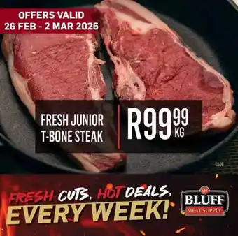 Bluff Meat Supply Fresh junior t-bone steak offer