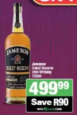 Spar Tops Jameson Select Reserve Irish Whiskey offer