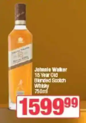 Spar Tops Johnnie Walker 18 Year Old Blended Scotch Whisky offer