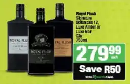 Spar Tops Royal Flush Signature Botanicals 12, Luxe Amber or Luxe Noir Gin offer