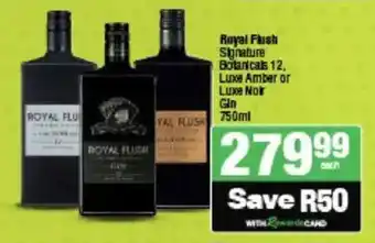 Spar Tops Royal Flush Signature Botanicals 12, Luxe Amber or Luxe Noir Gin offer