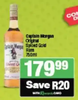 Spar Tops Captain Morgan Original Spiced Gold Rum offer