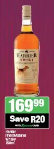 Spar Tops Harrier Finest Matured Whisky offer