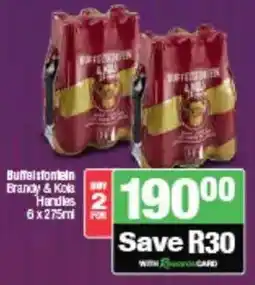 Spar Tops Buffelsfontein Brandy & Kola Handles offer