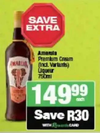 Spar Tops Amarula Premium (Incl. Variants) Liqueur offer