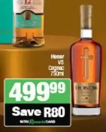 Spar Tops Honor VS Cognac offer