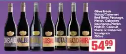 Spar Tops Olive Brook Shiraz/Cabernet Red Blend, Pinotage, Merlot, Cabernet Sauvignon/Merlot, Malbec, Cinsault, Shiraz or Cabernet offer