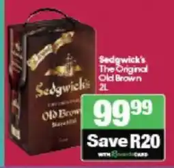 Spar Tops Sedgwick's The Original Old Brown offer