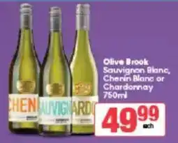 Spar Tops Olive Brook Sauvignon Blanc, Chenin Blanc or Chardonnay offer