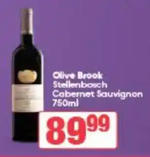 Spar Tops Olive Brook Stellenbosch Cabernet Sauvignon offer