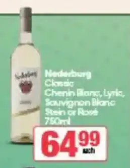 Spar Tops Nederburg Classic Chenin Blanc, Lyric, Sauvignon Blanc Stein or Rose offer