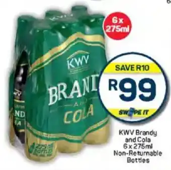 Pick n Pay Liquor KWV Brandy and Cola Non-Returnable Bottles offer