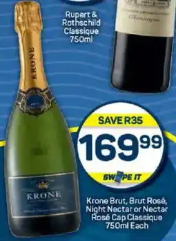 Pick n Pay Liquor Krone Brut, Brut Rosé, Night Nectar or Nectar Rosé Cap Classique offer