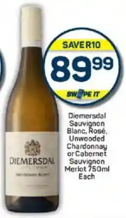 Pick n Pay Liquor Diemersdal Sauvignon Blanc, Rosé, Unwooded Chardonnay or Cabernet Sauvignon Merlot offer