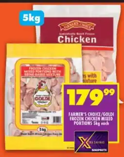 Shoprite Farmer's choice/goldi frozen chicken mixed portions offer