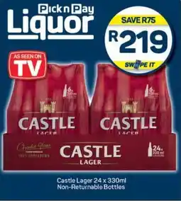 Pick n Pay Castle Lager Non-Returnable Bottles offer