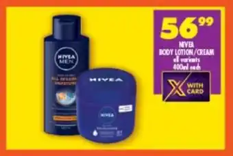 Shoprite Nivea body lotion/cream offer