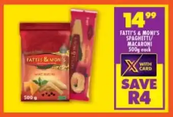 Shoprite Fatti's & moni's spaghetti/ macaroni offer