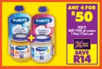 Shoprite Purity baby food all variants offer