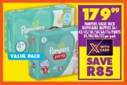 Shoprite Pampers value pack disposable nappies/pants offer