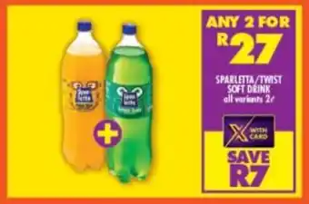 Shoprite Sparletta/twist soft drink all variants offer