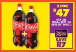 Shoprite Coca-cola original taste less sugar soft drink offer