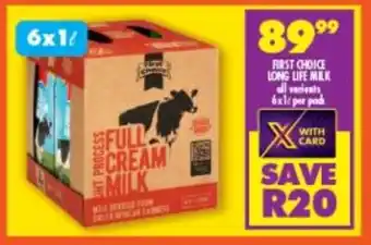 Shoprite First choice long life milk offer