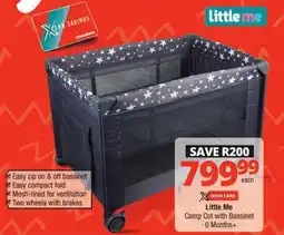 Checkers Little Me Camp Cot with Bassinet offer