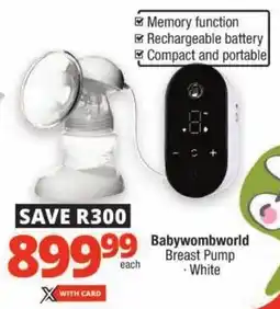 Checkers Babywombworld Breast Pump offer