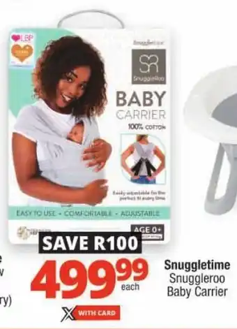 Checkers Snuggletime Snuggleroo Baby Carrier offer