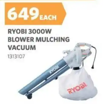 BUCO Ryobi 3000w blower mulching vacuum offer