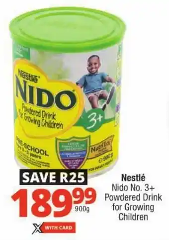 Checkers Nestlé Nido No. 3+ Powdered Drink for Growing Children offer