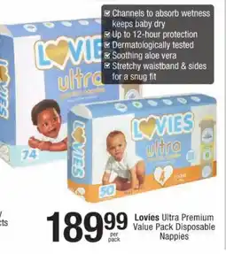 Checkers Lovies Ultra Premium Value Pack Disposable Nappies offer