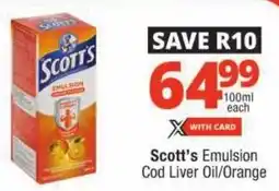 Checkers Scott's Emulsion Cod Liver Oil/Orange offer